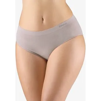 Kalhotky Dámské kalhotky klasické, širší bok, bezešvé, jednobarevné Eco Bamboo 00038P - šedohnědá - L/XL