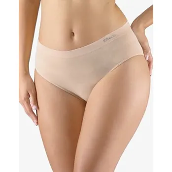 Dámské oblečení Dámské kalhotky klasické, širší bok, bezešvé, jednobarevné Eco Bamboo 00038P - béžová - XL/XXL