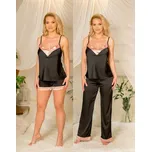 Třídílný saténový komplet Sula černý - L