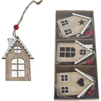 Vánoční dekorace Domeček k zavěšení, 6 ks D6389