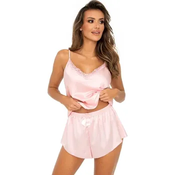 Dámské pyžamo Saténové pyžamo Tiffani růžové - XL