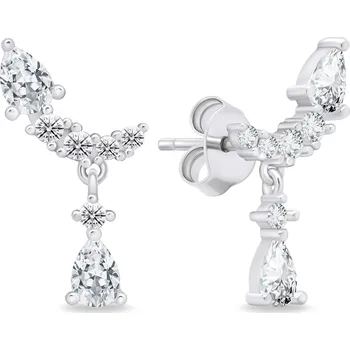 Náušnice Brilio Silver Okouzlující stříbrné náušnice se zirkony EA715W + 2 měsíce na vrácení zboží
