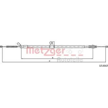 Lanko parkovací brzdy Lanovod parkovací brzdy METZGER 17.0317