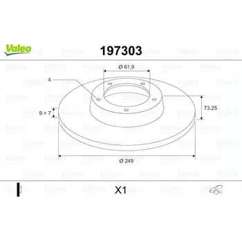 Brzdový kotouč Brzdový kotouč VALEO 197303