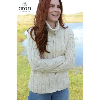 Dámský svetr IRSKÝ SVETR ARAN, cardigan dámský se zipem