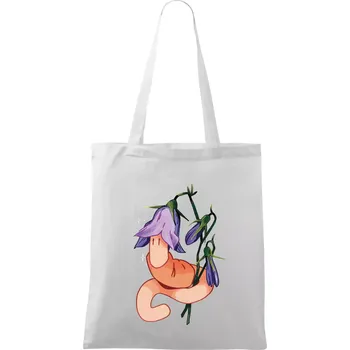 Žížala a zvonek (Alexis Citrine) - Taška bavlněná - 42 x 38 cm ( Bílá )