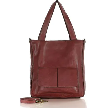 MARCO MAZZINI Červená dámská kožená shopper kabelka (v234h) Velikost: ONE SIZE