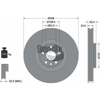 Brzdový kotouč Brzdový kotouč BENDIX Braking BDS1586HC