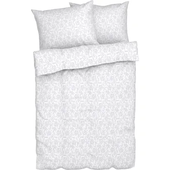 Povlečení LIVARNO home Ložní povlečení z jemného flanelu, 200 x 220 cm, 70 x 90 cm (květiny/bílá)