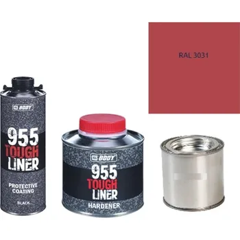 Autolak HB BODY 955 RAPTOR tough liner - 2k polyuretan textura set/báze + tužidlo + barva /RAL 3031 900ml
