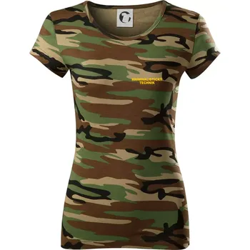 Dámské tričko Kriminalistický technik - Dámské maskáčové triko - L ( Hnědý maskáč )