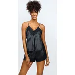 Saténový komplet Hawa černý - S