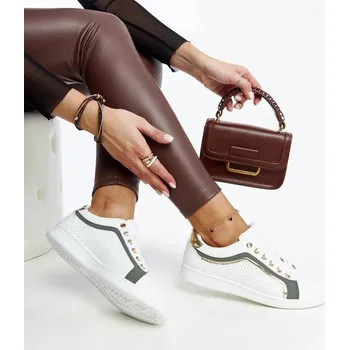 Dámské tenisky Tenisky bílo-zelené Solea na platformě, 39 i240_207434_2:39