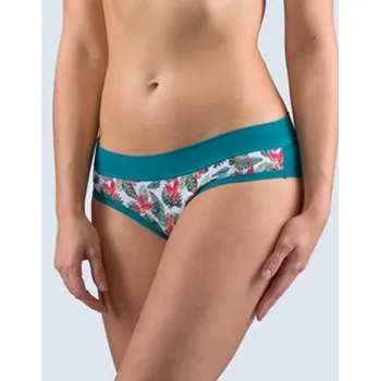 Dámské spodní prádlo Dámské kalhotky francouzské, šité, bokové, s potiskem Disco Bamboo 2 14149P - petrolejová lahvová - 46/48