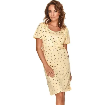 Těhotenské noční prádlo Mateřská noční košile Linda žlutá - XL