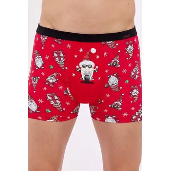 Pánské spodní prádlo Vánoční boxerky se skřítky Rider červené - XXL