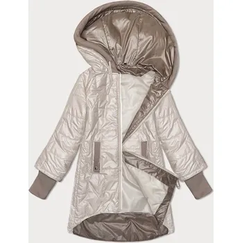 Světle béžová prošívaná bunda s ozdobnými stahovacími lemy S'West (B8345-70) odstíny béžové 52