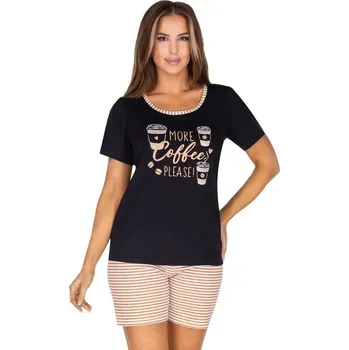 Dámské pyžamo Dámské pyžamo More coffee please! černé - S