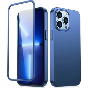 Pouzdro na mobilní telefon Přední a zadní kryt Joyroom 360 Full Case pro iPhone 13 Pro + ochranné sklo z tvrzeného skla modré (JR-BP935 modrý)