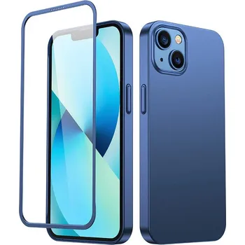Přední a zadní kryt Joyroom 360 Full Case pro iPhone 13 + ochranné sklo z tvrzeného skla modré (JR-BP927 modrá)