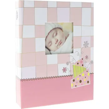 Fotoalbum Dětské fotoalbum 10x15/304 foto BABY CHECKER Růžové GEDEON
