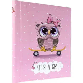 KARPEX Dětské samolepící fotoalbum 22x28/60s. OWL růžové
