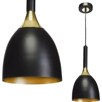 Závěsné svítidlo Clark, 1x zlaté/černé kovové stínítko, b/g