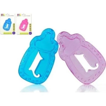 Kousátko chladící lahvička plast 11cm asst 2 barvy na kartě