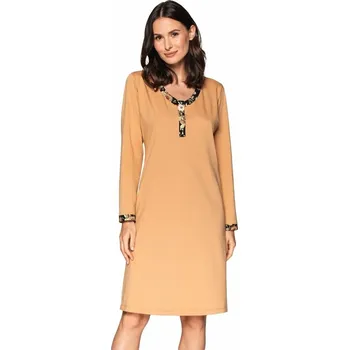 Dámská noční košile Dámská košilka Marta světle hnědá - S