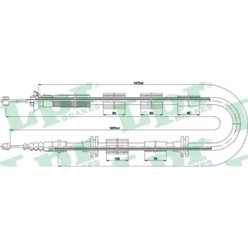 Lanko parkovací brzdy Tažné lanko, parkovací brzda LPR C0223B