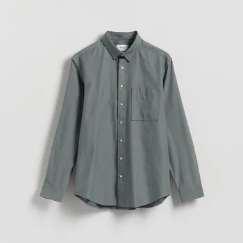 Reserved - Košile s příměsí lyocellu regular fit - olivová - TH536-91X - TH536-91X-XXL