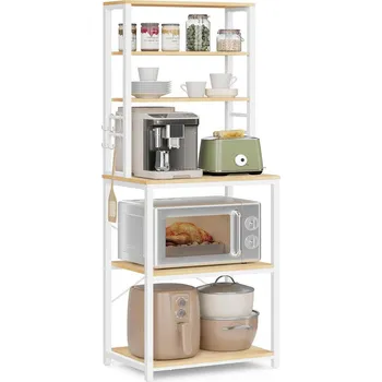 Knihovna MID.YOU REGÁL, bílá, barvy dubu, ocel, 60/167/40 cm - Knihovny - 002543042003