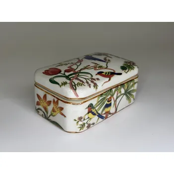 Dóza na potraviny PORCELÁNOVÁ DÓZA - MOTIV PTACTVA A KVĚTIN