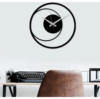 Hodiny Nástěnné kovové hodiny Circle 15 černé