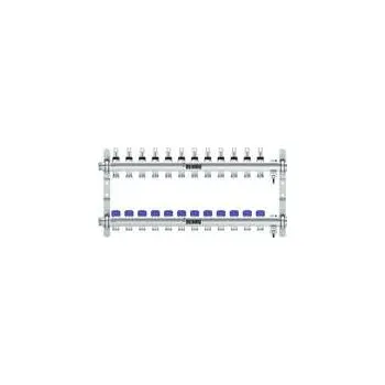 rozdělovač topení REHAU Nerezový rozdělovač HKV-D Easyflow 12 topné okruhy s indikátorem průtoku MFI min/max, 13832201200