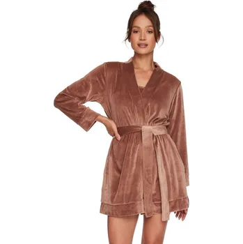 Dámský župan Dámský sametový župan Chaggit hnědý - M