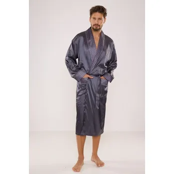 Pánský župan Pánský saténový župan Adam šedý - 3XL
