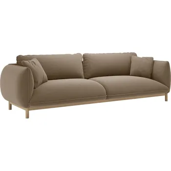 Pohovka Micadoni Světle hnědá sametová čtyřmístná pohovka Ada 248 cm