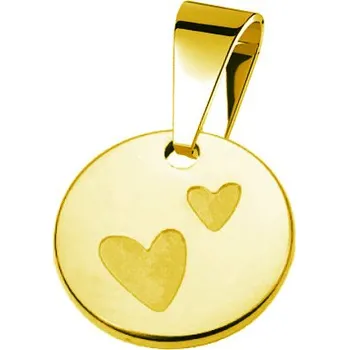 Přívěsek Šperky4U Zlacený ocelový přívěsek se srdíčky - OPP1953-GD