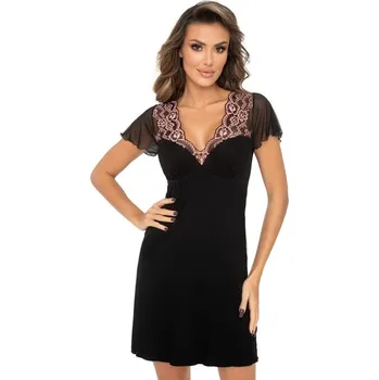 Dámská noční košile Luxusní viskózová košilka Adele černá - L