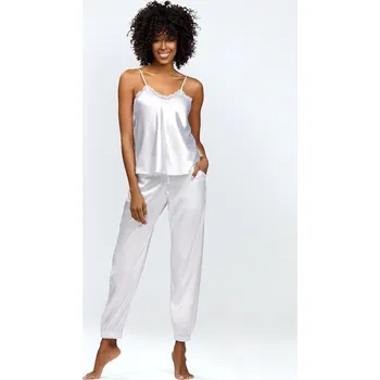 Dámské pyžamo Saténový komplet Day bílý - XL