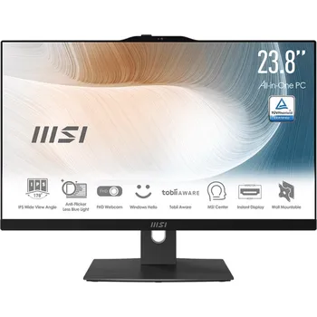 Stolní počítač MSI PC AiO AM242TP (Modern AM242TP 1M-2021XEU), Core 5 120U, 23.8" FHD, Touch, 16GB, 512GB SSD, N/A, No OS, Black