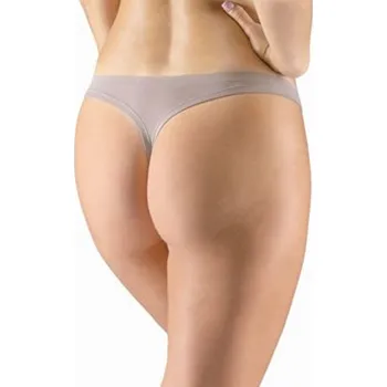 Kalhotky Dámské tanga boková, úzký bok, bezešvé, bokové, jednobarevné Eco Bamboo 05013P - šedohnědá - L/XL