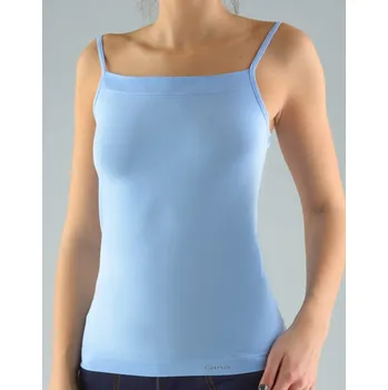 Dámská košilka, úzká ramínka, bezešvé, jednobarevné MicroPolyamid 08006P - pomnenková - M/L