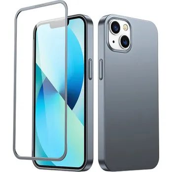 Pouzdro na mobilní telefon Přední a zadní kryt Joyroom 360 Full Case pro iPhone 13 + ochranné sklo z tvrzeného skla šedé barvy (JR-BP927 transparent)