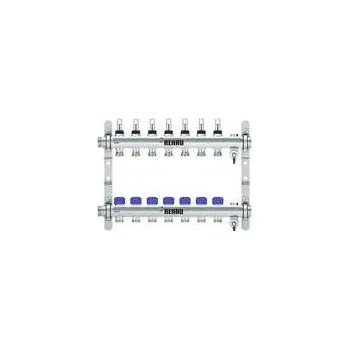 rozdělovač topení REHAU Nerezový rozdělovač HKV-D Easyflow 7 topné okruhy s indikátorem průtoku MFI min/max, 13831701200