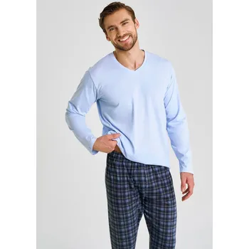 Taro pyžamo pro muže – tričko s výstřihem do V a kalhoty, modrá 3xl i384_23460130