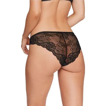 Dámské spodní prádlo Bezešvé dámské kalhotky Kiss černé s krajkou - S