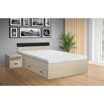 Postel Nabytekmorava postel s úložným prostorem RAMI M 180x200 cm barva lamina: AKÁT 0447, matrace: bez matrace