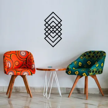 Nástěnná kovová dekorace Geometry černá